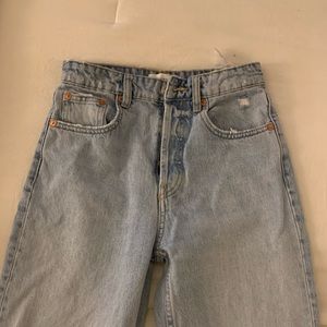 zara hi-rise straight leg jeans